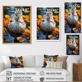 Yellow White Marine Animals Portrait - Yellow Marine Animals Wall Art