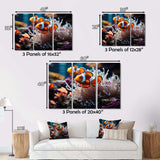 Orange Pink Clownfish Silent Underwater - Animals Canvas Wall Art