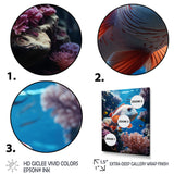 Orange Blue Marine Animals Underwater Symphony - Marine Animals Bedroom Wall Art