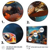 Green Blue Turtle Underwater Symphony - Marine Animals Canvas Wall Art