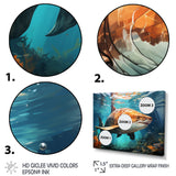 Grey Teal Shark Underwater Symphony - Marine Animals Wall Decor