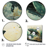 Grey Teal Marine Animals Whispering Whales - Marine Animals Wall Art Prints
