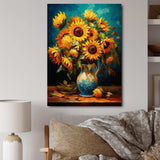 Masterpiece Sunflowers By Van Gogh IV - Landscapes Canvas Wall Art