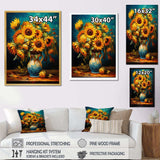 Masterpiece Sunflowers By Van Gogh IV - Landscapes Canvas Wall Art