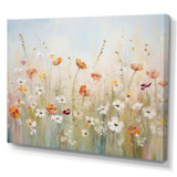 Meadow Contemporary Wildflowers - Landscapes Canvas Wall Art