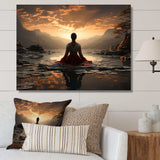 Black Peach Meditation Eternal Now - Spiritual Canvas Wall Art