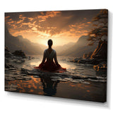 Black Peach Meditation Eternal Now - Spiritual Canvas Wall Art