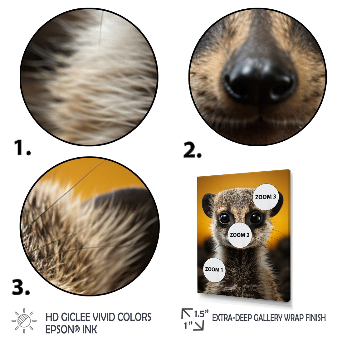 Yellow Brown Meercat Curious Meercat - Yellow Meercat Wall Art