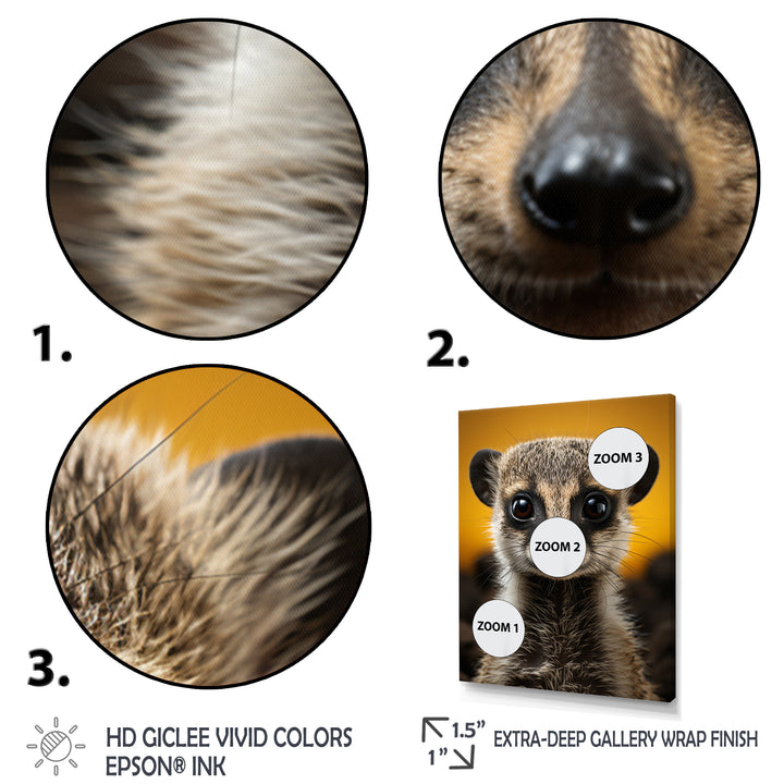 Yellow Brown Meercat Curious Meercat - Yellow Meercat Wall Art
