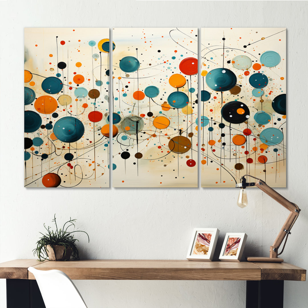 Green Beige Mid Century Abstract Retro IV - Multi-Panels