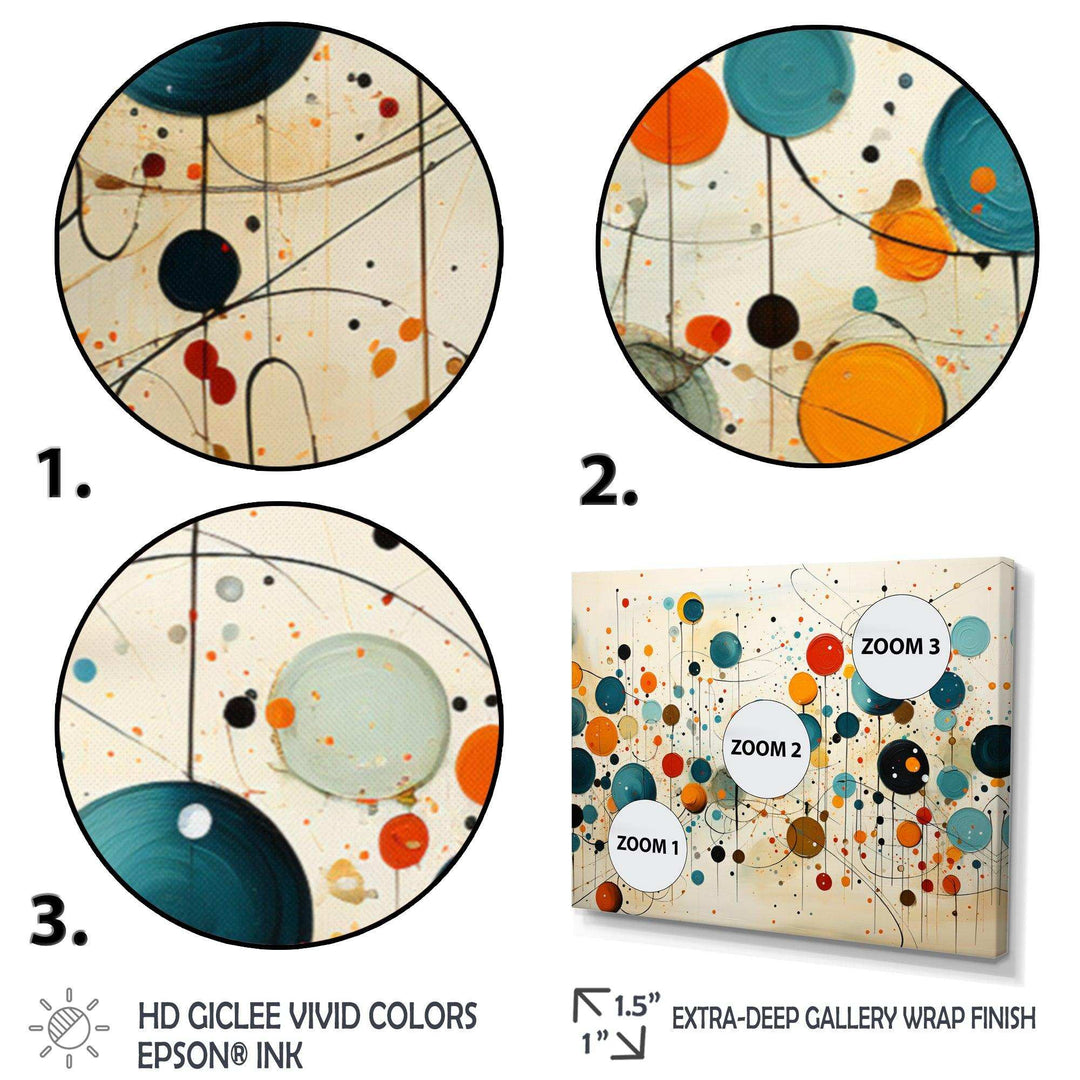 Green Beige Mid Century Abstract Retro IV - Abstract Canvas Wall Art