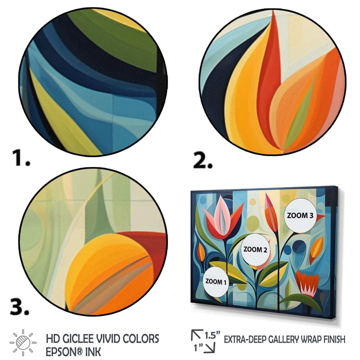 Designart Green Mid Century Mod Nature II - Abstract Canvas Wall Art