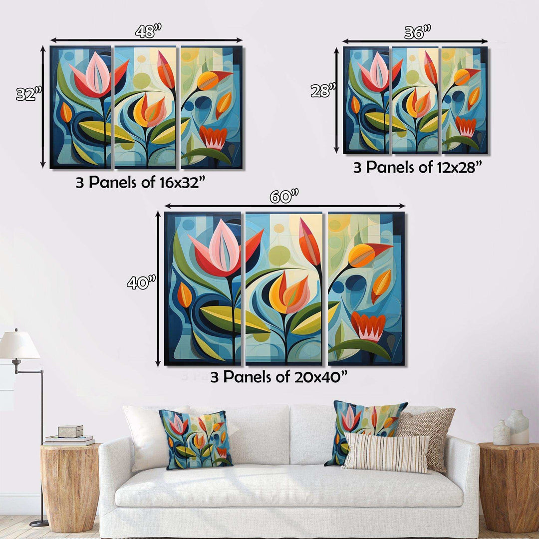 Designart Green Mid Century Mod Nature II - Abstract Canvas Wall Art