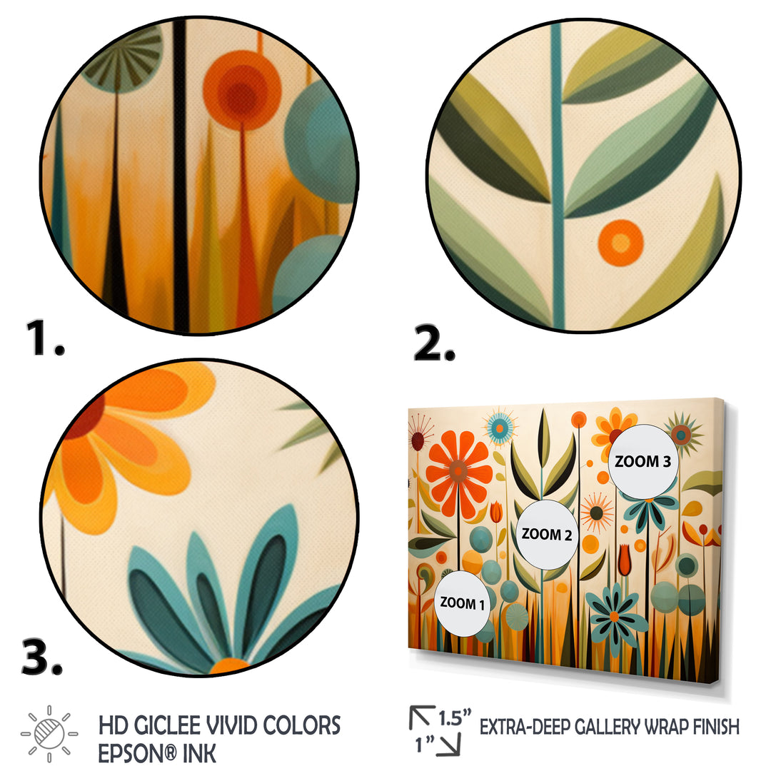 Red Mid Century Mod Nature - Multi-Panels