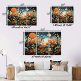 Orange Mid Century Natures Harmony III - Abstract Canvas Wall Art