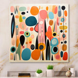 Pink Mid Century Playful Patterns II - Abstract Canvas Wall Art