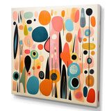 Pink Mid Century Playful Patterns II - Abstract Canvas Wall Art