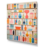 Pink Mid Century Playful Patterns IV - Abstract Canvas Wall Art