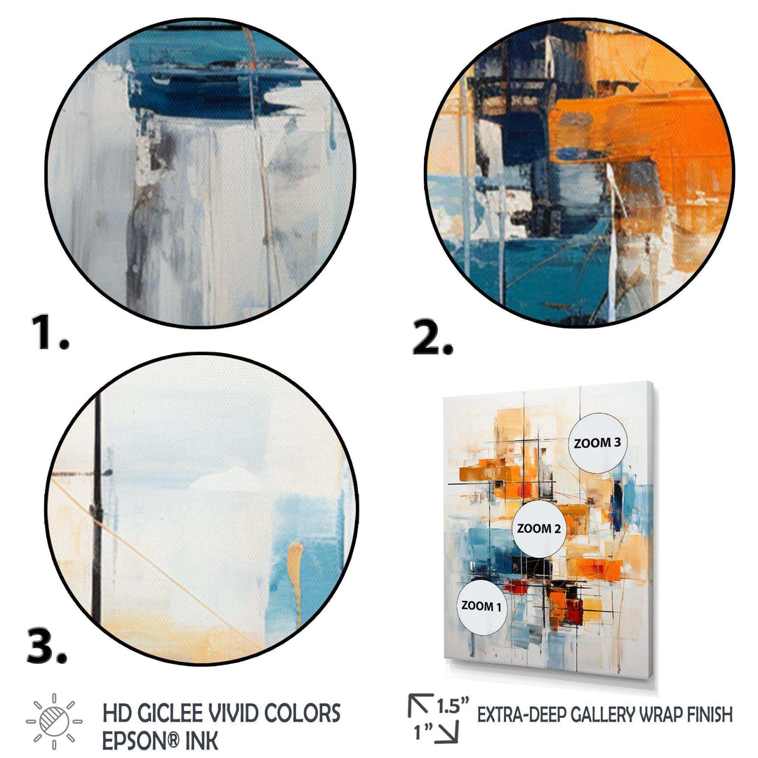 Colorful Mid Century Retro Reflections III - Abstract Canvas Wall Art