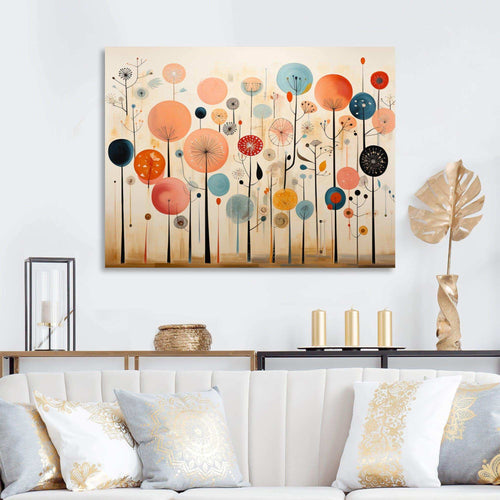 Colorful Mid Century Whimsical Wallpapers - Abstract Canvas Wall Art