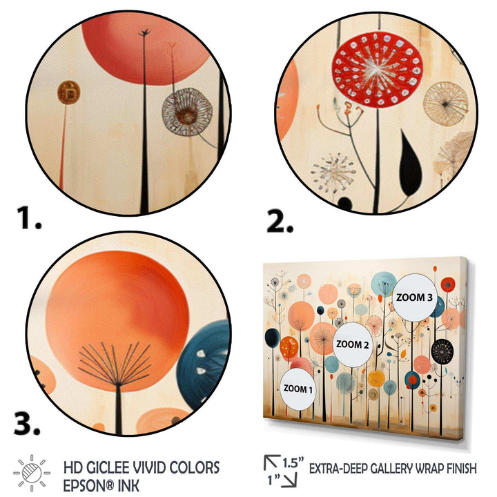Colorful Mid Century Whimsical Wallpapers - Abstract Canvas Wall Art