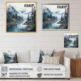 Grey Blue Minimalism Forest Reflections II - Abstract Canvas Wall Art