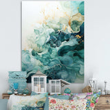 Teal Gold Minimalism Serenity In Motion - Abstract Canvas Wall Art