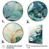 Teal Gold Minimalism Serenity In Motion - Abstract Canvas Wall Art