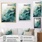 Teal Gold Minimalism Serenity In Motion - Abstract Canvas Wall Art