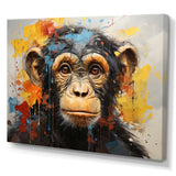 Yellow Teal Monkey Mischievous Monkey Collage - Monkey Home Decor Art