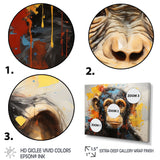 Yellow Teal Monkey Mischievous Monkey Collage - Monkey Home Decor Art
