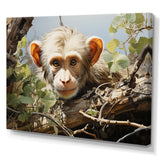 Green Brown Monkey Mischievous Monkey Pastoral - Monkey Living Room Wall Art