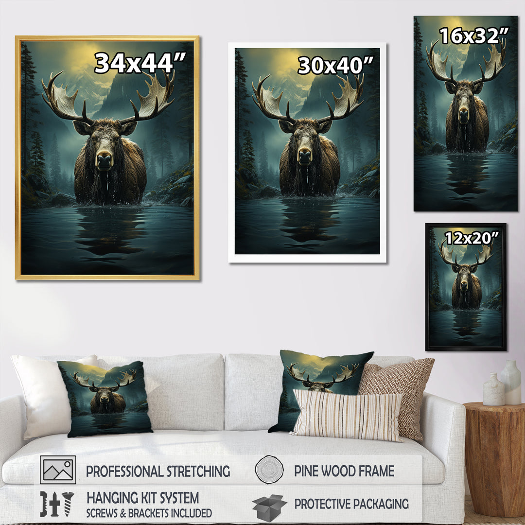 Blue Moose Coastal Wanderer - Moose Wall Decor