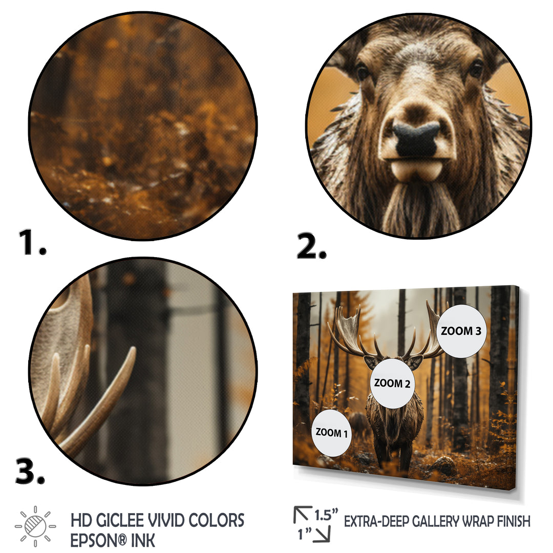 Brown Yellow Moose Earthly Essence - Moose Wall Art Prints