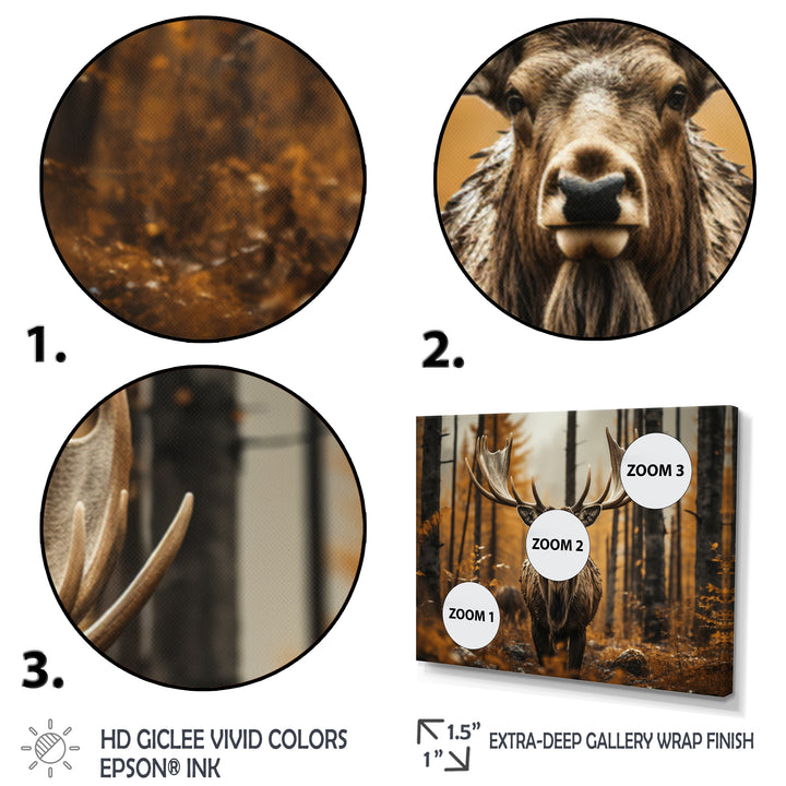 Brown Yellow Moose Earthly Essence - Moose Wall Art Prints