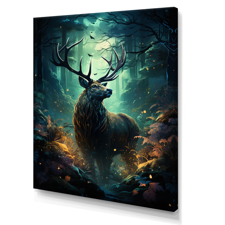 Green Moose Enchanted Forest - Green Moose Wall Art