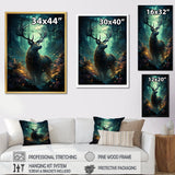 Green Moose Enchanted Forest - Green Moose Wall Art