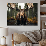 Brown Yellow Moose Majestic - Moose Home Decor Art