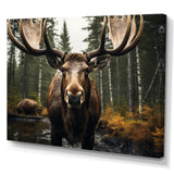 Brown Yellow Moose Majestic - Moose Home Decor Art