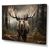 Brown Moose Majestic - Animals Canvas Wall Art