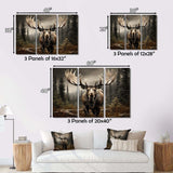 Brown Moose Majestic - Animals Canvas Wall Art