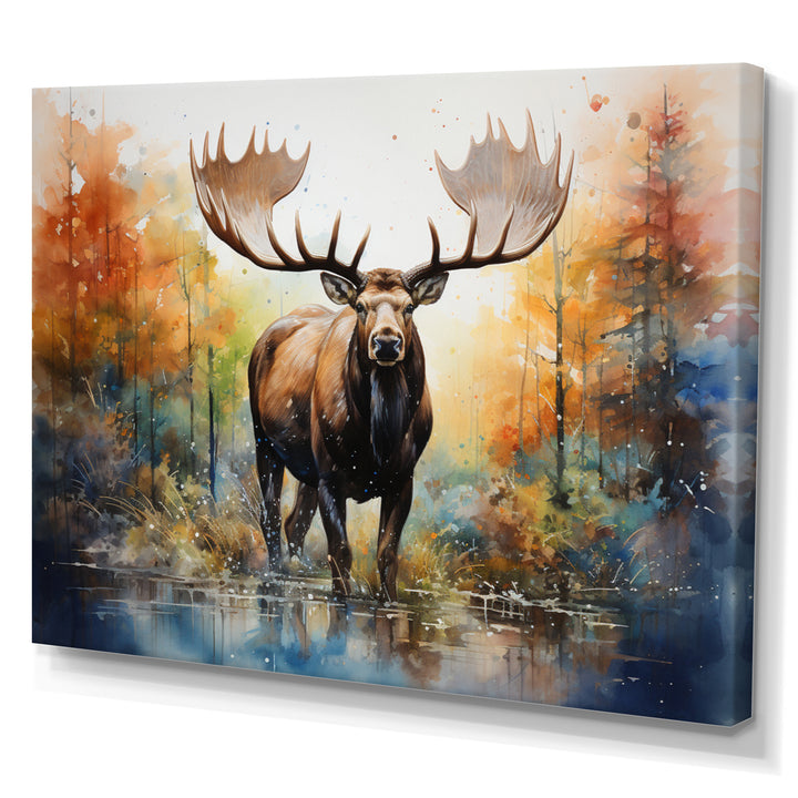 Colorful Moose Majestic Pointillism - Moose Wall Decor