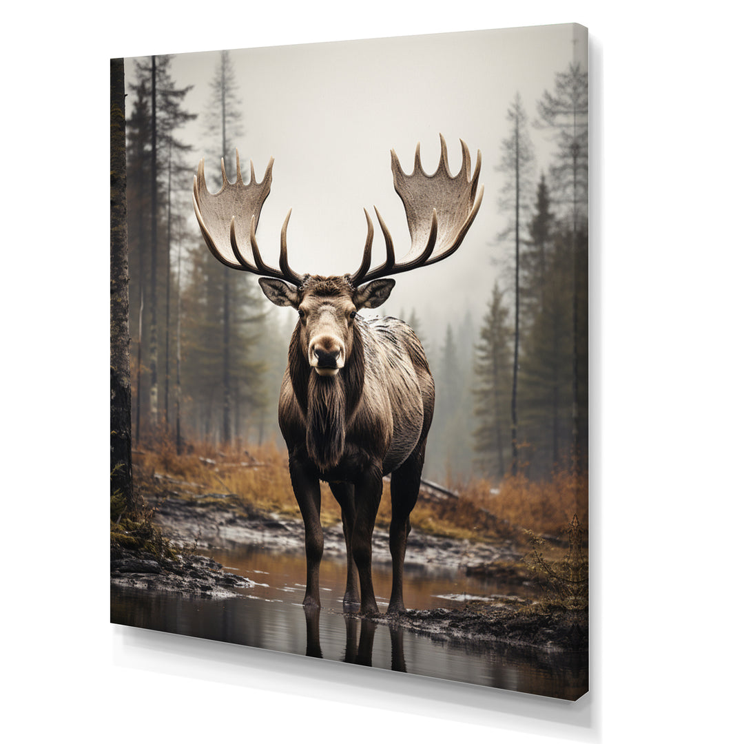 Brown Moose Monochrome Sands - Moose Wall Art Prints