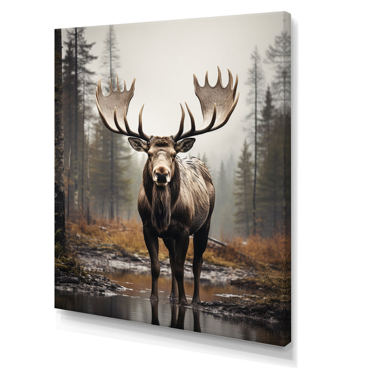 Brown Moose Monochrome Sands - Moose Wall Art Prints