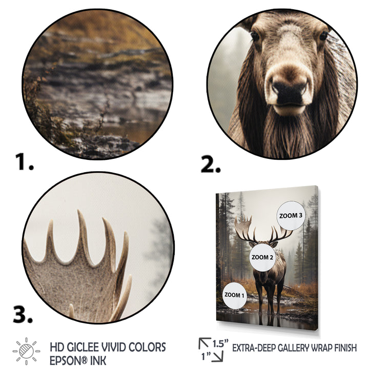 Brown Moose Monochrome Sands - Moose Wall Art Prints
