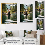 Brown Green Moose Oceanic Serenity - Brown Moose Wall Art
