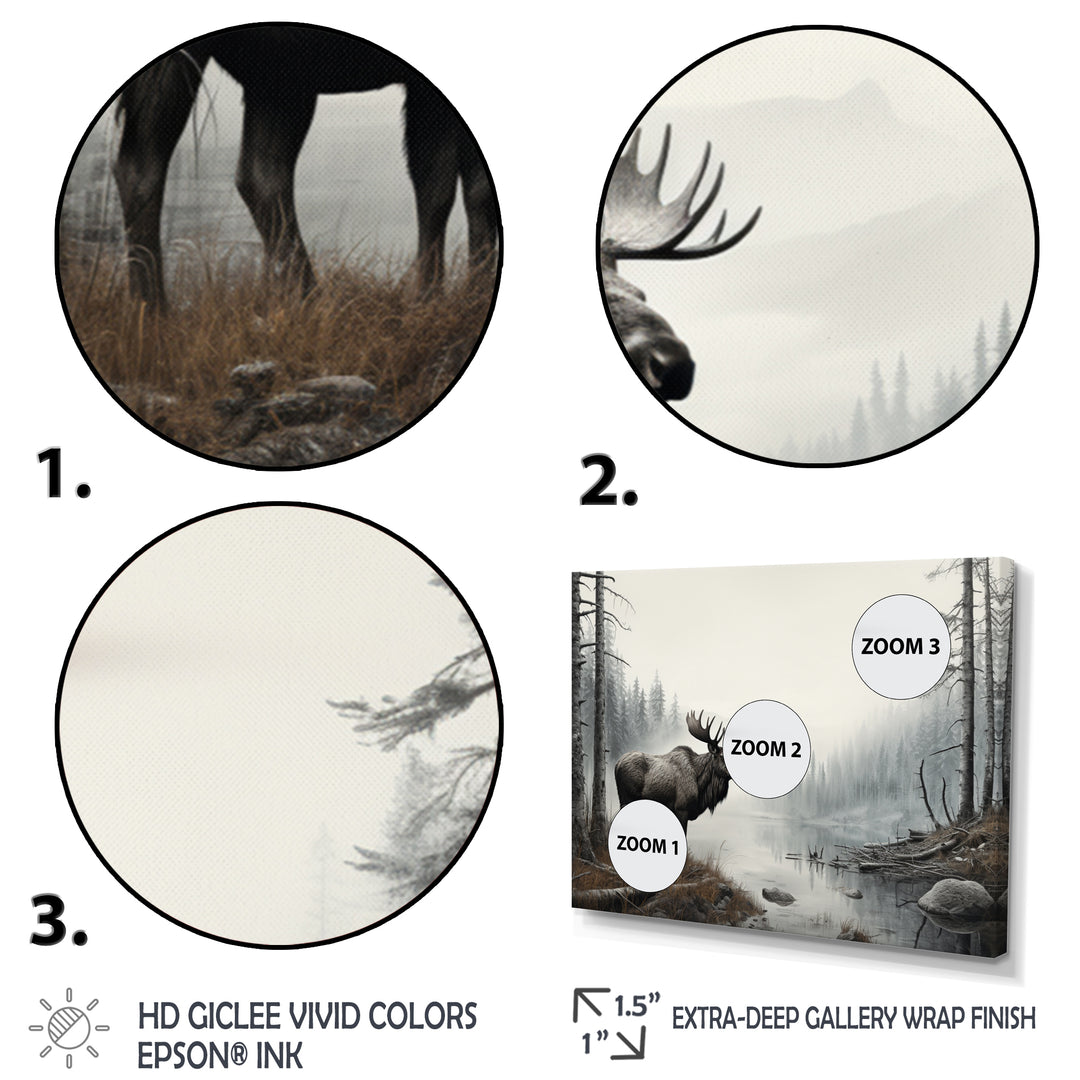 Grey Moose Tranquil Tones - Moose Home Decor Art