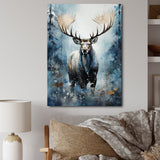 Blue Moose Winter Symphony - Moose Living Room Wall Art