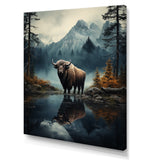 Brown Teal Moose Twilight Symphony - Moose Bedroom Wall Art