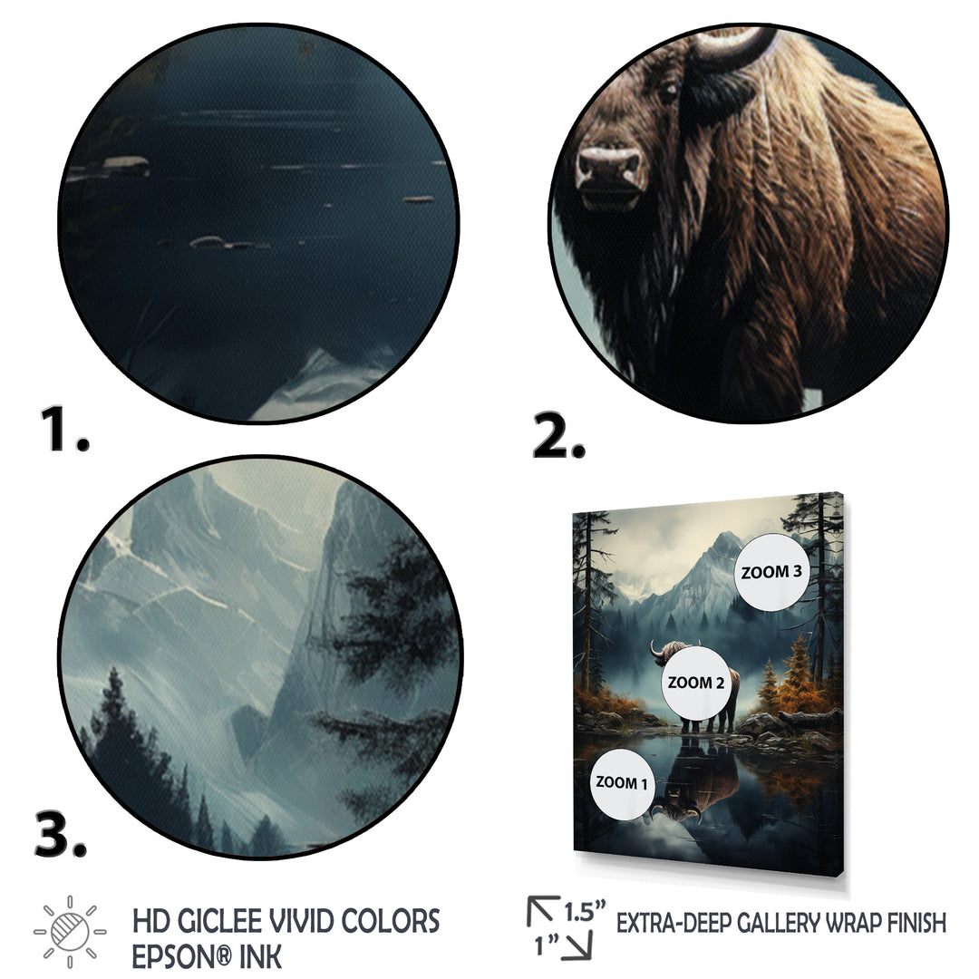 Brown Teal Moose Twilight Symphony - Moose Bedroom Wall Art